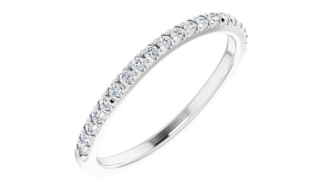 14K White 1/6 CTW Diamond French-Set Matching Band