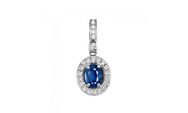 Gems One 14Kt White Gold Diamond (1/8Ctw) & Sapphire (5/8 Ctw) Pendant