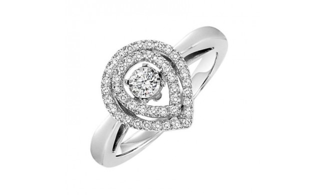 Gems One 10KT White Gold & Diamond Rhythm Of Love Fashion Ring  - 1/3 ctw