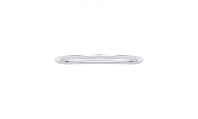 Shah Luxury 14K White Gold Plain Wedding Band