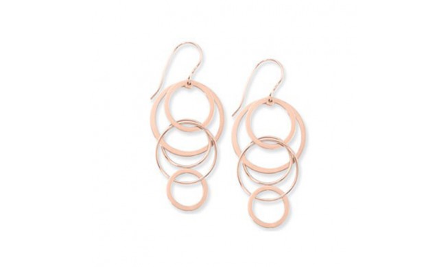 Carla Cascading Circles Rose Sterling Silver Drop Earrings