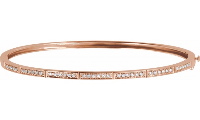 14K Rose 1/3 CTW Diamond Bangle Bracelet