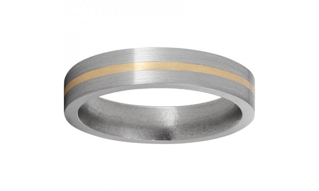 Titanium Flat Band with a 1mm 14K Yellow Gold Inlay and Satin Finish