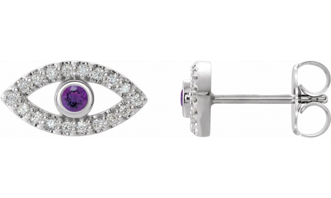 14K White Amethyst & White Sapphire Earrings