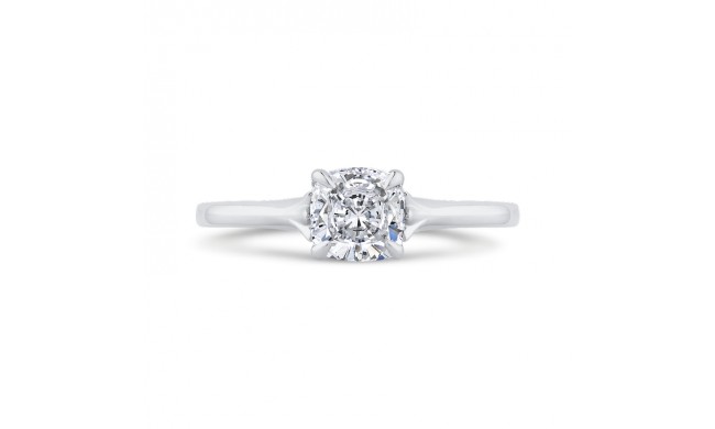 Shah Luxury 14K White Gold Cushion Diamond Solitaire Plus Engagement Ring  (Semi-Mount)