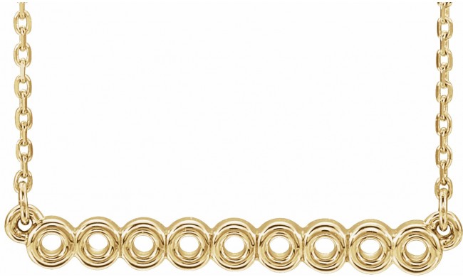 14K Yellow Circle Bar 16-18 Necklace