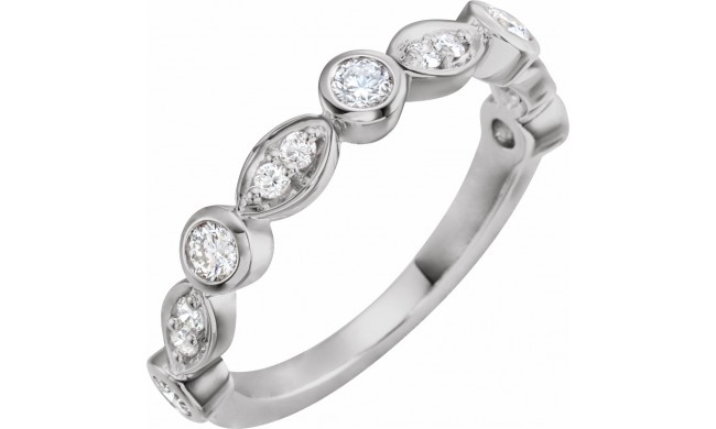 14K White 1/2 CTW Diamond Anniversary Band