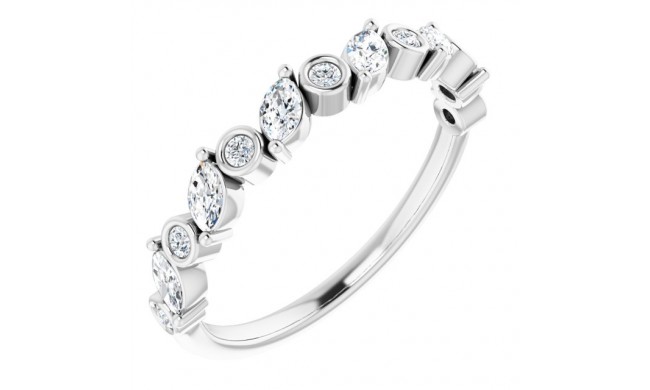 14K White 3/8 CTW Diamond Anniversary Band