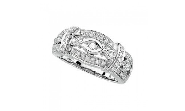 14K White 1/4 CTW Diamond Ring