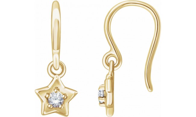 14K Yellow 3 mm Round April Youth Star Birthstone Earrings