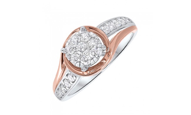 Gems One 14Kt White Rose Gold Diamond(1/2Ctw) Ring
