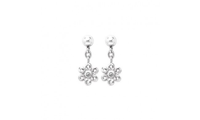 Sterling Silver Diamond Daisy earrings