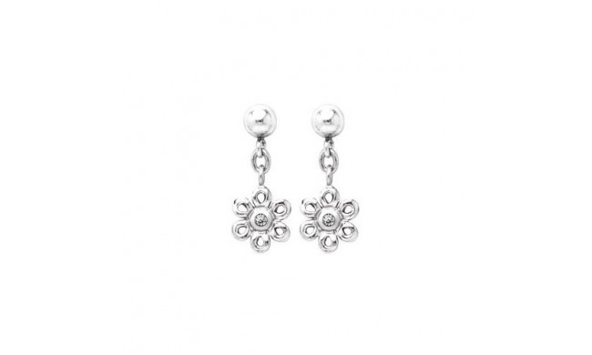 Sterling Silver Diamond Daisy earrings