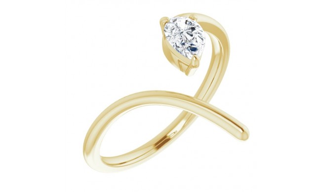 14K Yellow 1/3 CTW Diamond Negative Space Ring