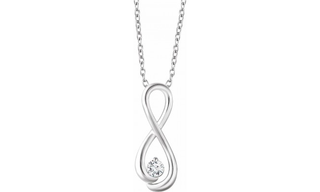 14K White 1/6 CTW Diamond Infinity-Inspired 16-18 Necklace