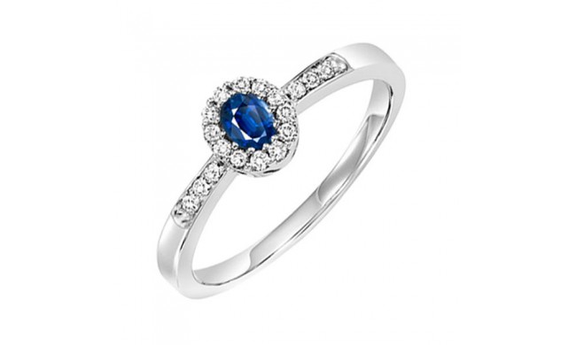 Gems One 14Kt White Gold Diamond (1/6Ctw) & Sapphire (1/5 Ctw) Ring