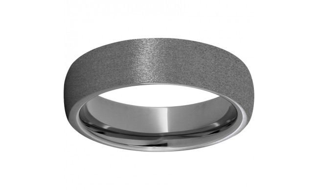 Rugged Tungsten  6mm Domed Band with Stone Finish