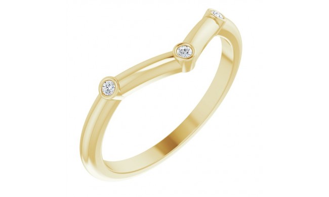 14K Yellow .03 CTW Diamond Stackable Chevron Ring