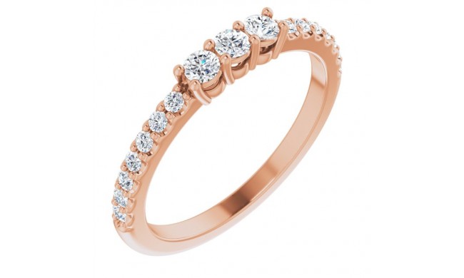 14K Rose 1/3 CTW Diamond Anniversary Band