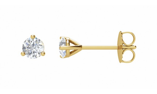 14K Yellow 1/5 CTW Diamond Stud Earrings