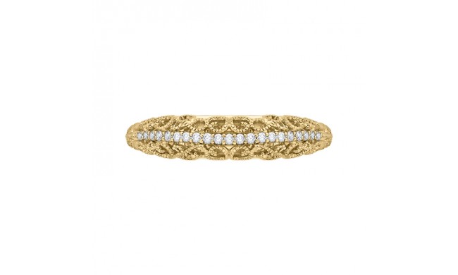 Shah Luxury 14K Yellow Gold Round Diamond Wedding Band