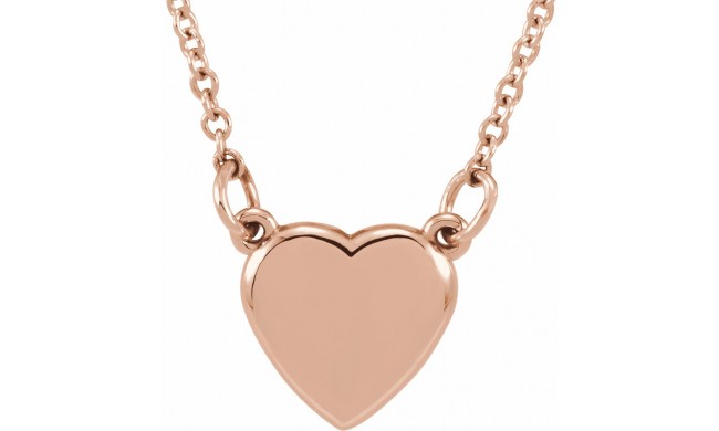 14K Rose Heart 18 Necklace