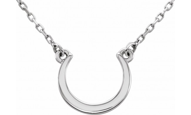 14K White Crescent 18 Necklace