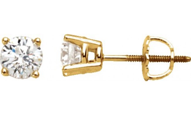 14K Yellow 2 CTW Diamond Stud Earrings