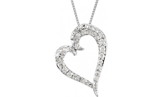 14K White 1/4 CTW Diamond Heart 18 Necklace