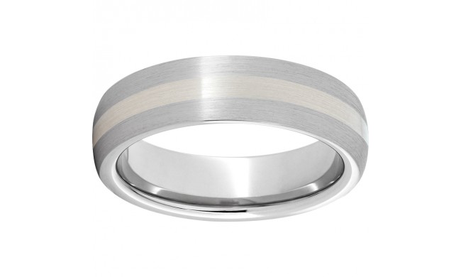Serinium Domed Band with a 2mm Sterling Silver Inlay