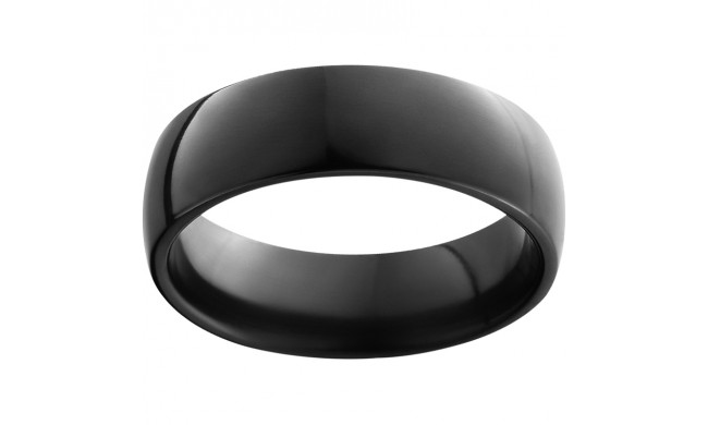 Black Zirconium Domed Band with Polish Finish