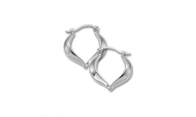 Carla 14K White Gold Small Heart Shaped Hoop Earrings