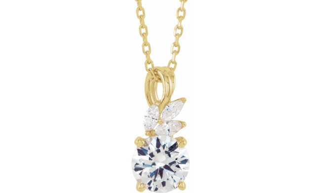14K Yellow Sapphire & 1/10 CTW Diamond 16-18 Necklace