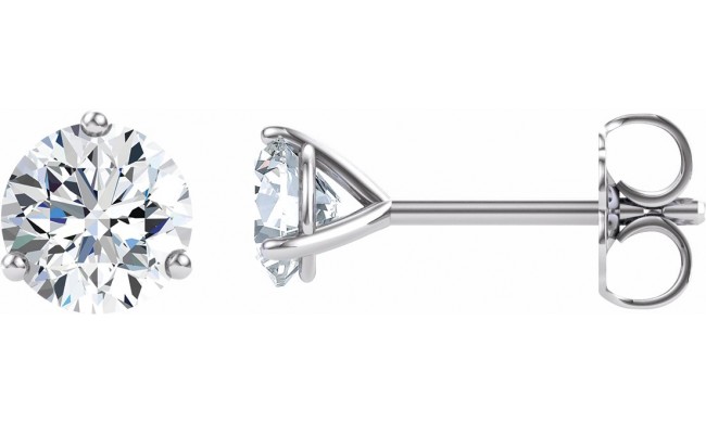 14K White 5 mm Round Forever Oneu2122 Moissanite Earrings