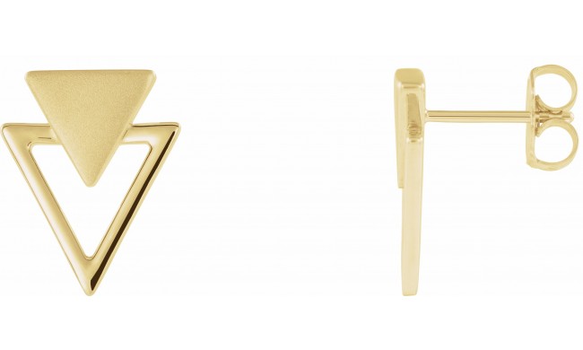 14K Yellow Geometric Earrings