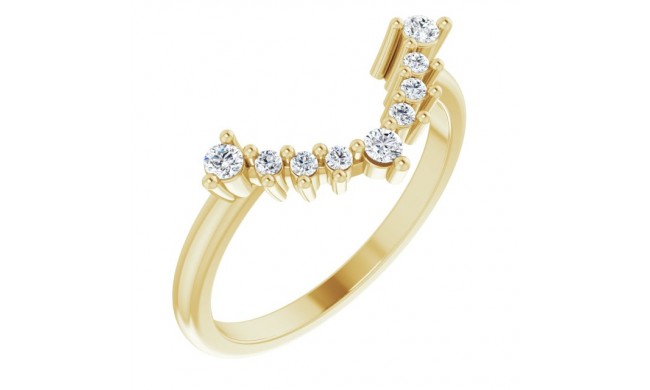 14K Yellow 1/6 CTW Diamond Matching Band