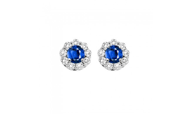 Gems One 14Kt White Gold Diamond (3/4Ctw) & Sapphire (5/8 Ctw) Earring