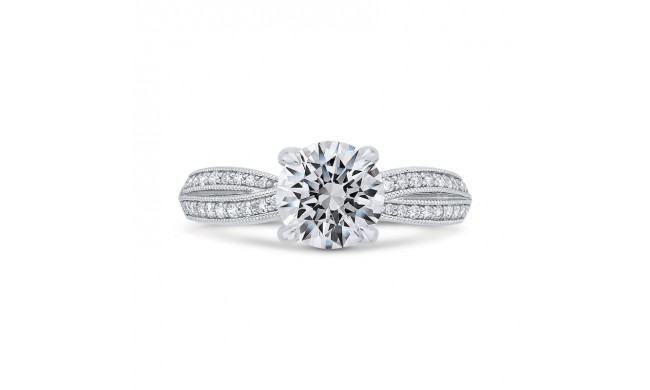 Shah Luxury 14K White Gold Diamond Engagement Ring (Semi-Mount)