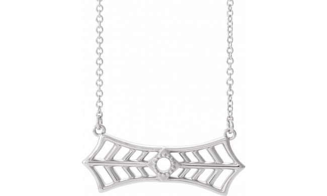 14K White Vintage-Inspired Bar 16 Necklace