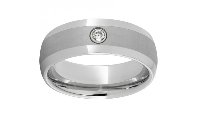 Serinium Band with one .06 Brilliant Round Diamond and Laser Satin Finish