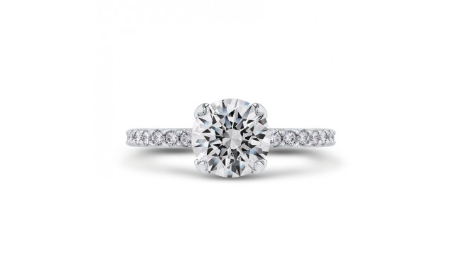 Shah Luxury 14K White Gold Round Diamond Classic Engagement Ring (Semi-Mount)
