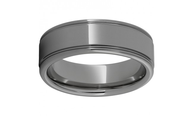 Rugged Tungsten  8mm Rounded Edge Polished Band