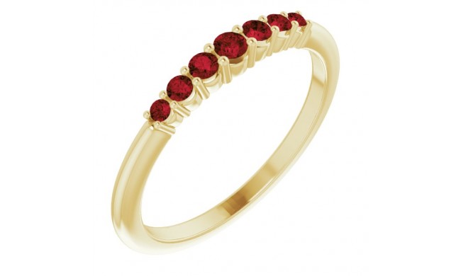 14K Yellow Mozambique Garnet Stackable Ring