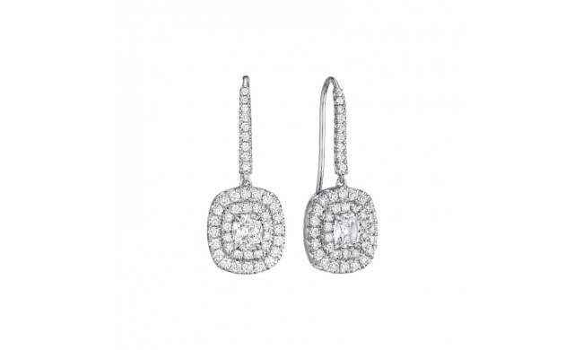 Henri Daussi White Platinum Diamond Drop Earrings