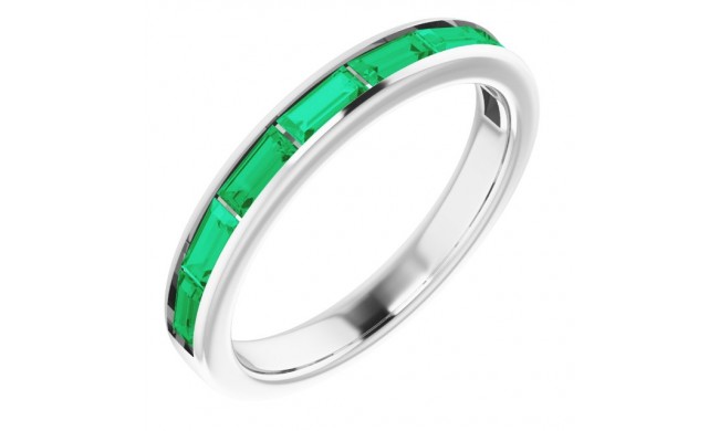 14K White Emerald Ring