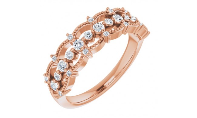 14K Rose 1/3 CTW Diamond Stackable Ring