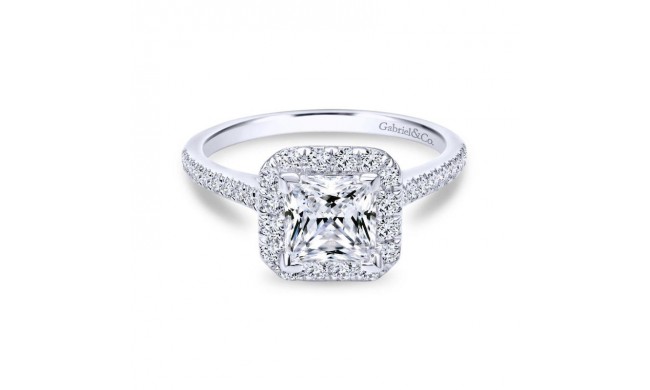 Gabriel & Co. 14k White Gold Contemporary Halo Engagement Ring