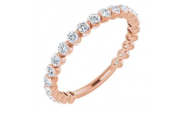 14K Rose 3/4 CTW Diamond Anniversary Band