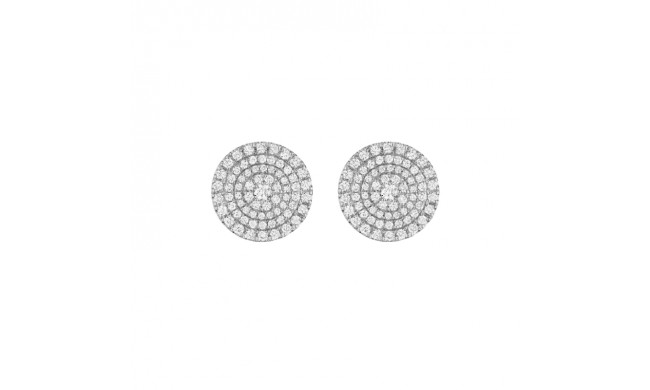 Henri Daussi 14k White Gold Diamond Stud Earrings