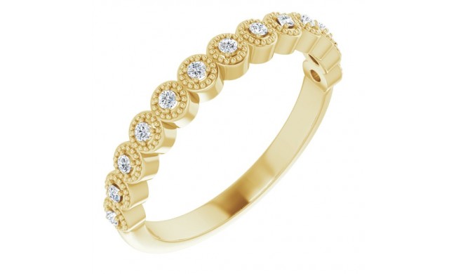 14K Yellow 1/8 CTW Diamond Anniversary Band